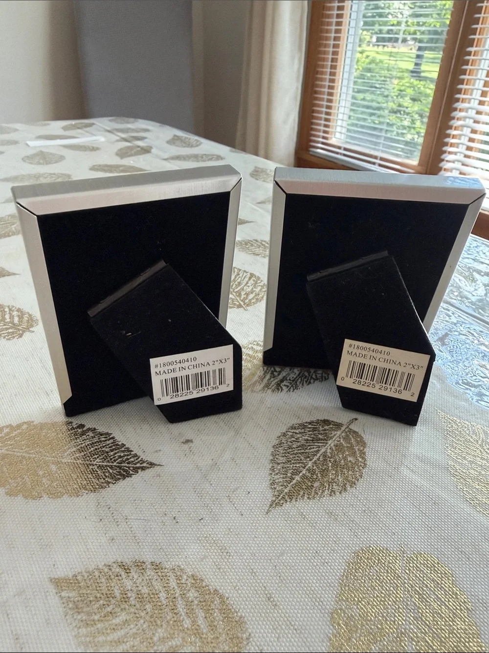 Silver Metal Picture Frame - Sleek Home Accents set of two 2“ x 3“ frames